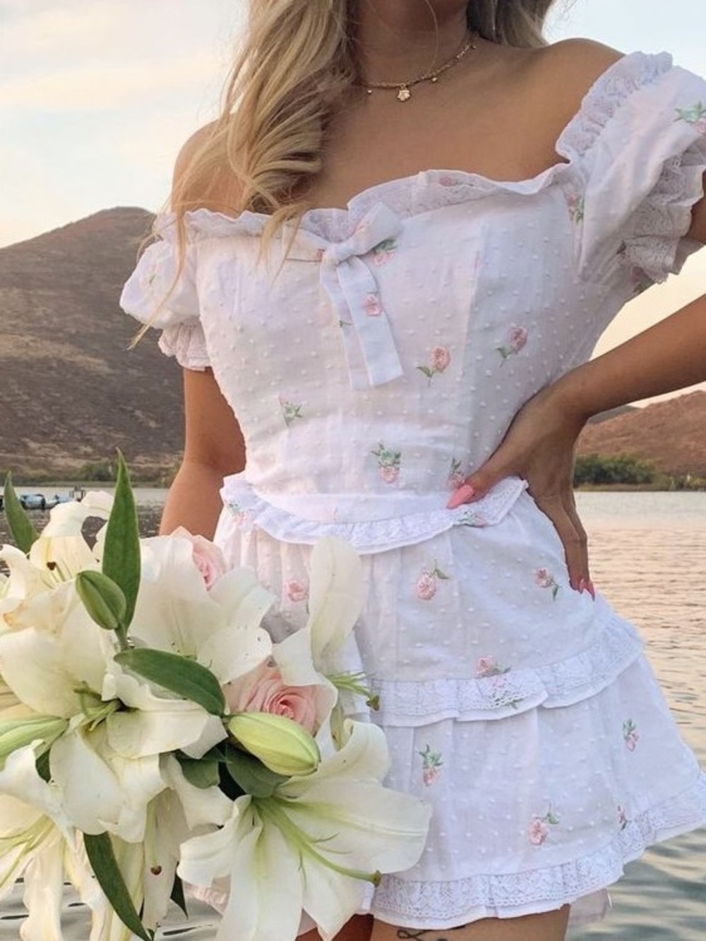 For Love & Lemons Off the Shoulder Dress NWT - Picture 16 of 16